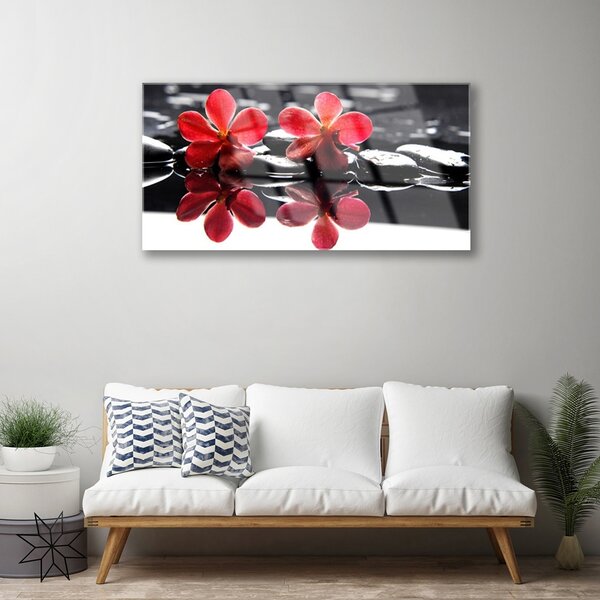 Obraz na skle Kvet kamene rastlina 100x50 cm 2 Prívesky