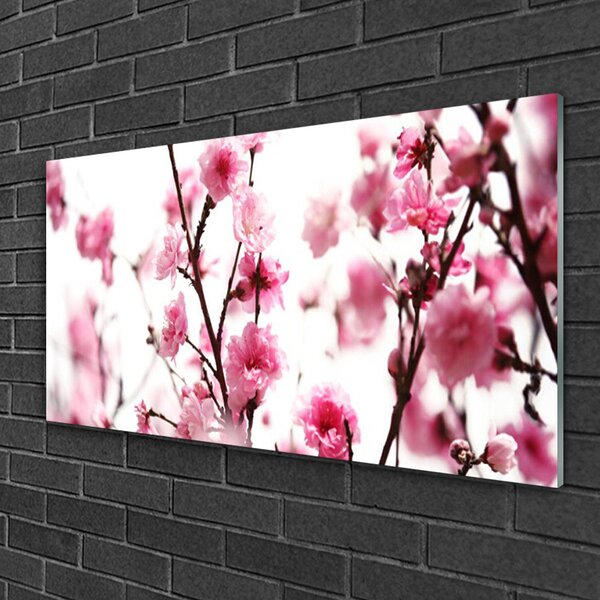 Obraz na skle Vetvy kvety rastlina 100x50 cm 2 Prívesky