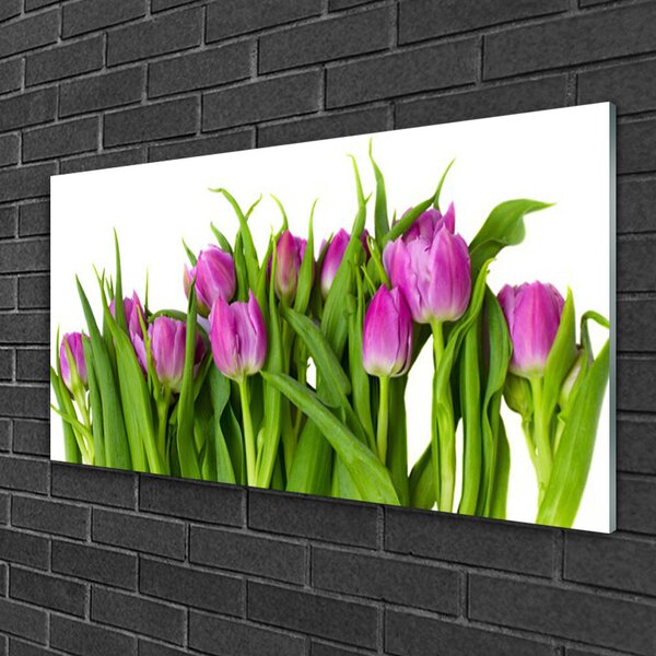 Obraz na skle Tulipány kvety rastlina 100x50 cm 2 Prívesky