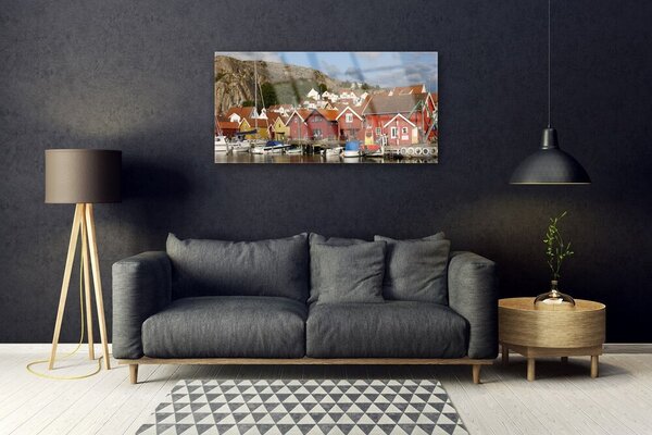 Obraz na skle Mesto krajina 100x50 cm 2 Prívesky