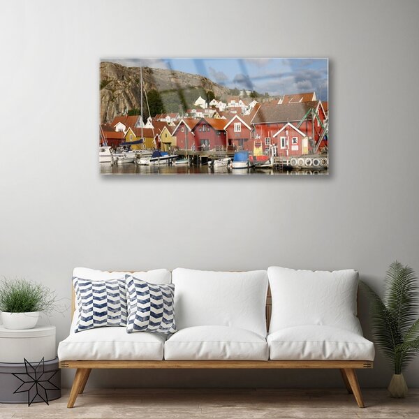 Obraz na skle Mesto krajina 100x50 cm 2 Prívesky