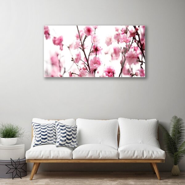 Obraz na skle Vetvy kvety rastlina 100x50 cm 2 Prívesky