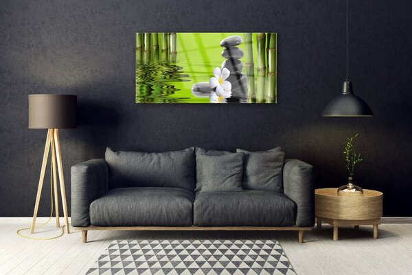 Obraz na skle Bambus kamene rastlina 100x50 cm 2 Prívesky
