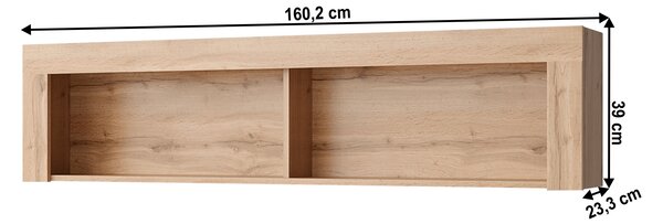 NovýNábytok.sk Závesný regál 160 cm Mateo 160 (dub wotan). Vlastná spoľahlivá doprava až k Vám domov. 1065270