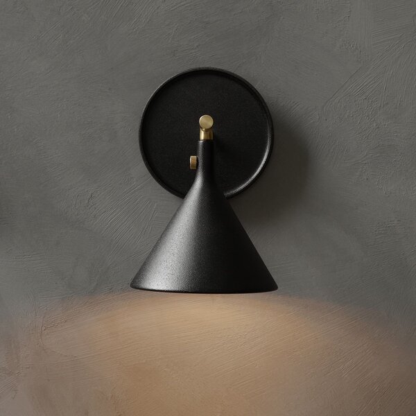 Nástenné Svietidlo Audo Copenhagen, Cast Sconce, stmievateľné, Čierna, Kúpeľňa, Hliník