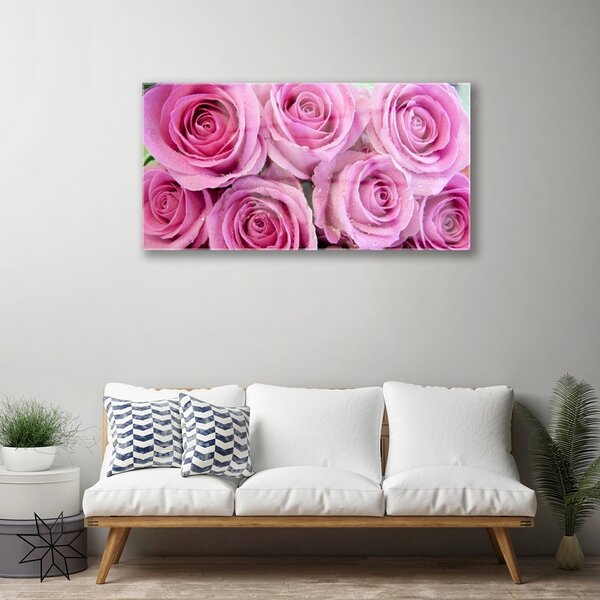 Obraz na skle Ruže kvety rastlina 100x50 cm 2 Prívesky