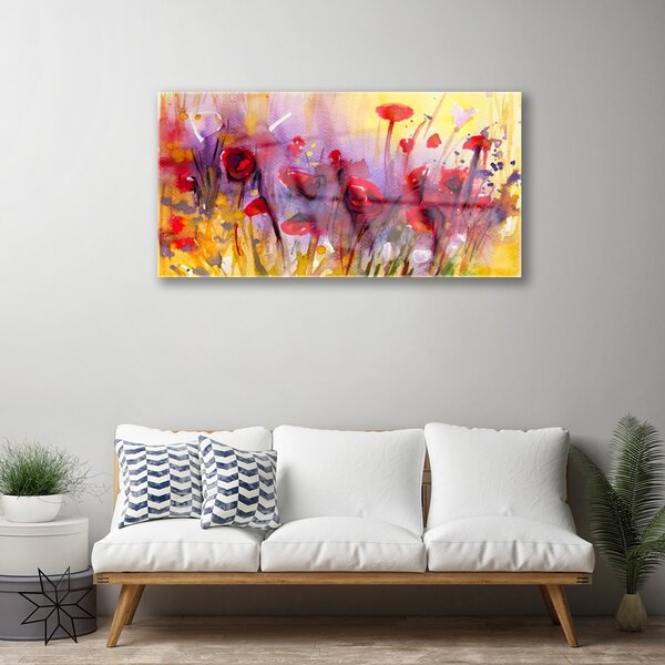 Obraz na skle Kvety rastlina príroda umenie 100x50 cm 2 Prívesky