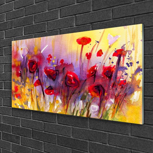 Obraz na skle Kvety rastlina príroda umenie 100x50 cm 2 Prívesky