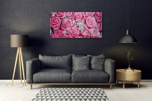 Obraz na skle Ruže kvety rastlina 100x50 cm 2 Prívesky
