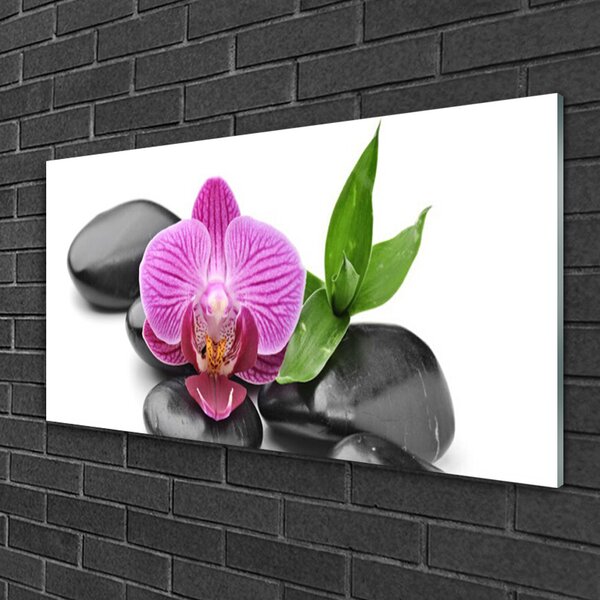 Obraz na skle Kvet kamene umenie 100x50 cm 2 Prívesky