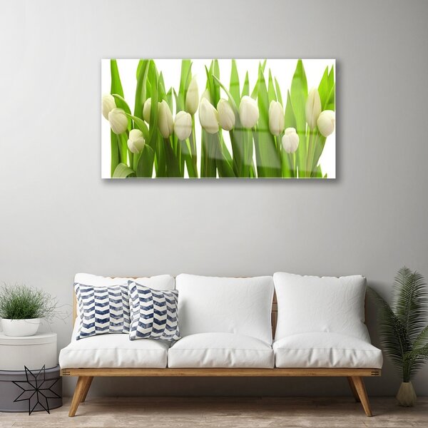 Obraz na skle Tulipány kvety rastlina 100x50 cm 2 Prívesky