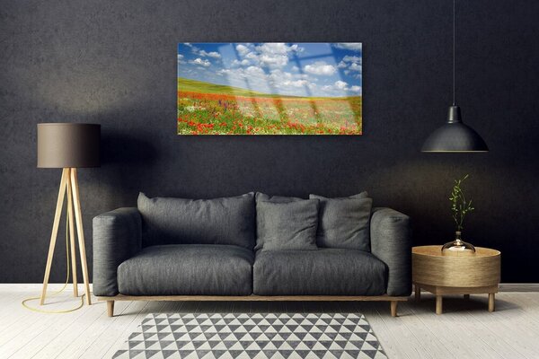 Obraz na skle Lúka kvety príroda 100x50 cm 4 Prívesky