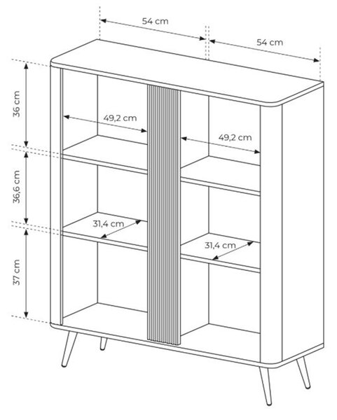 Vysoká komoda Edrin 113 cm - dub dunin / čierna