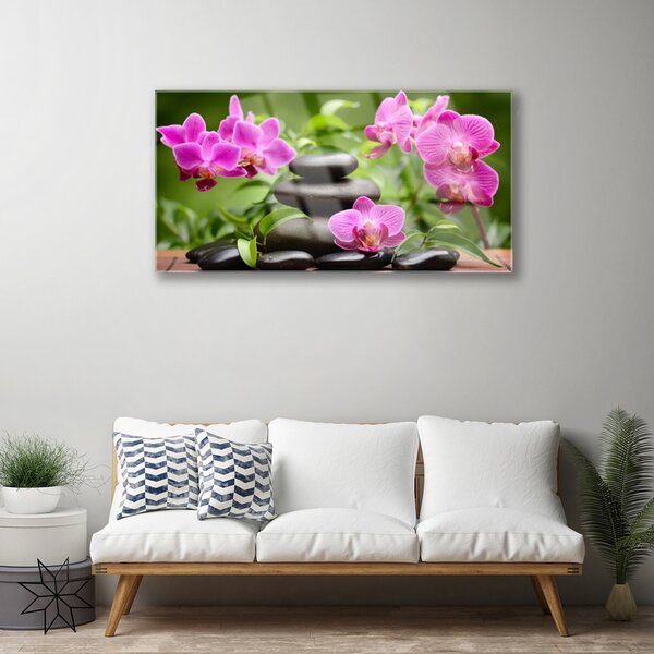 Obraz na skle Kvet kamene umenie 100x50 cm 2 Prívesky