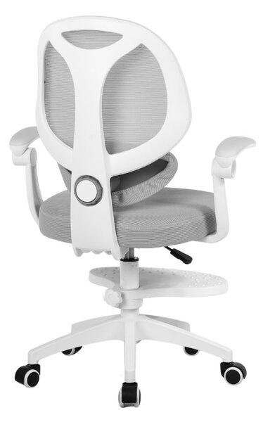Detská otočná stolička Neoseat JUNI 009 s podnožou — látka, sivá