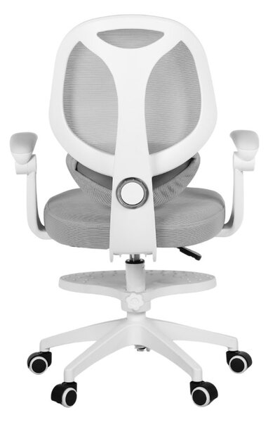 Detská otočná stolička Neoseat JUNI 009 s podnožou — látka, sivá
