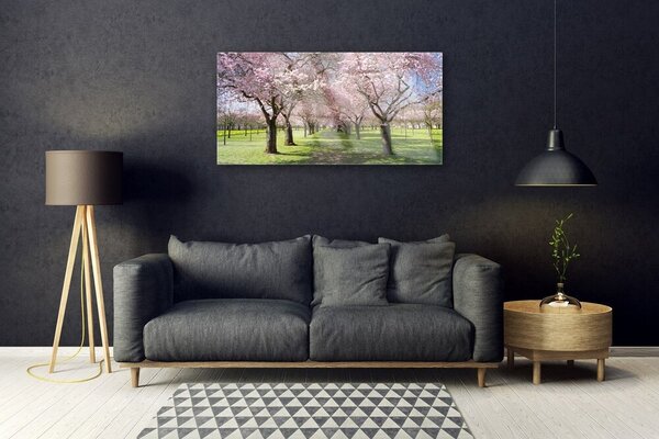 Obraz na skle Chodník stromy príroda 100x50 cm 2 Prívesky