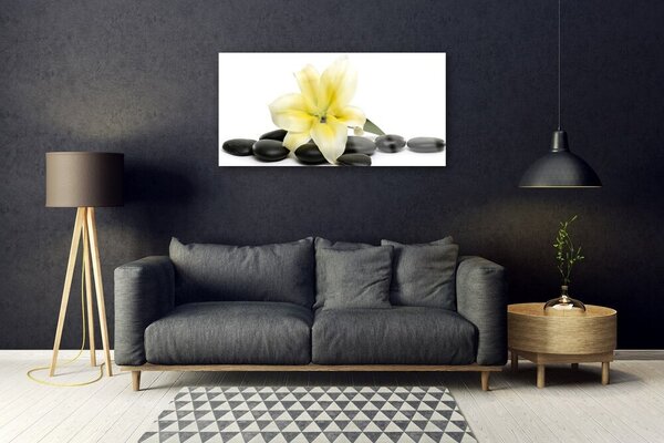 Obraz na skle Kvet kamene umenie 100x50 cm 2 Prívesky