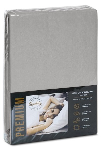 JERSEY PRESTIERADLO JERS4 120X200 CM, VÝŠKA 25 CM STRIEBORNÁ