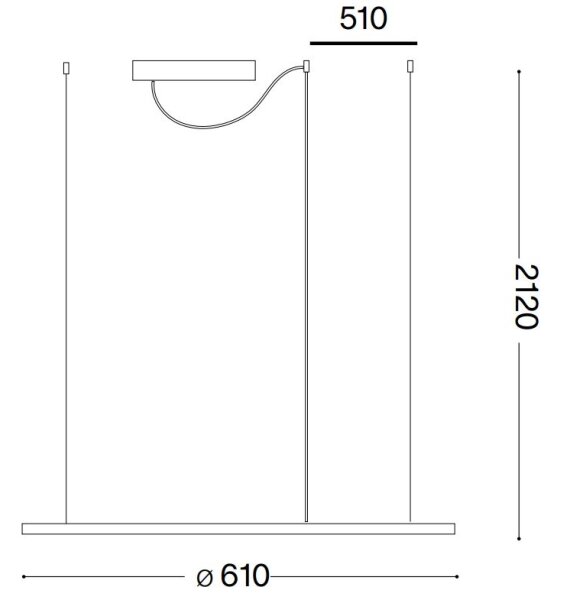 Ideal Lux - LED Luster na lanku HULAHOOP LED/28W/230V 3000K pr. 61 cm CRI 90 biela