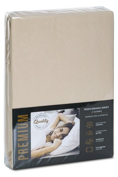 JERSEY PRESTIERADLO JERS4 120X200 CM, VÝŠKA 25 CM BÉŽOVÉ