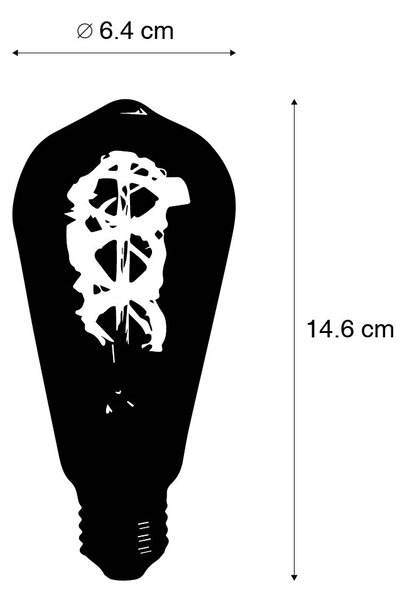 Sada 5 LED žiaroviek E27 so špirálovým vláknom ST64 5W 400 lm 2200K