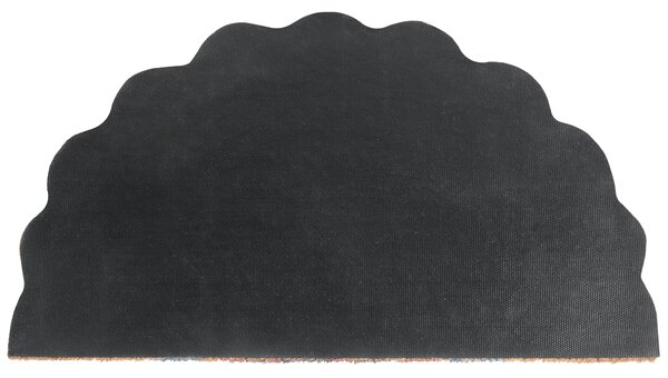 Rohožka viacfarebná prírodné kokosové vlákno 45 x 75 cm PVC protišmyková spodná strana rohož so vzorom páva moderná