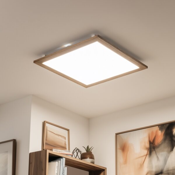 Eglo - LED Prisadený panel SALOBRENA-RW WOOD LED/34W/230V 2700/4000K hnedá