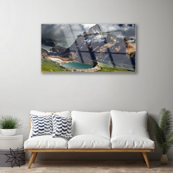 Obraz na skle Hora záliv krajina 100x50 cm 2 Prívesky