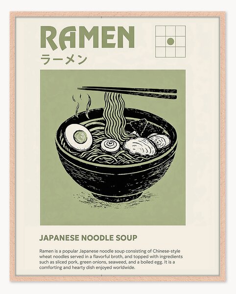 Ručne vyrobená nástenná dekorácia v ráme Ramen