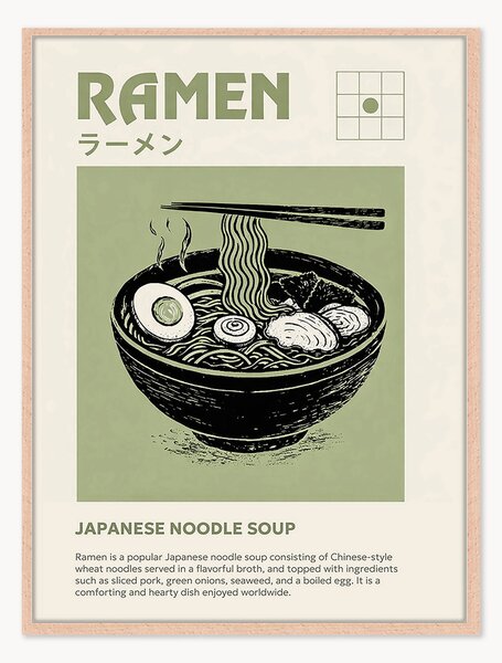 Ručne vyrobená nástenná dekorácia v ráme Ramen