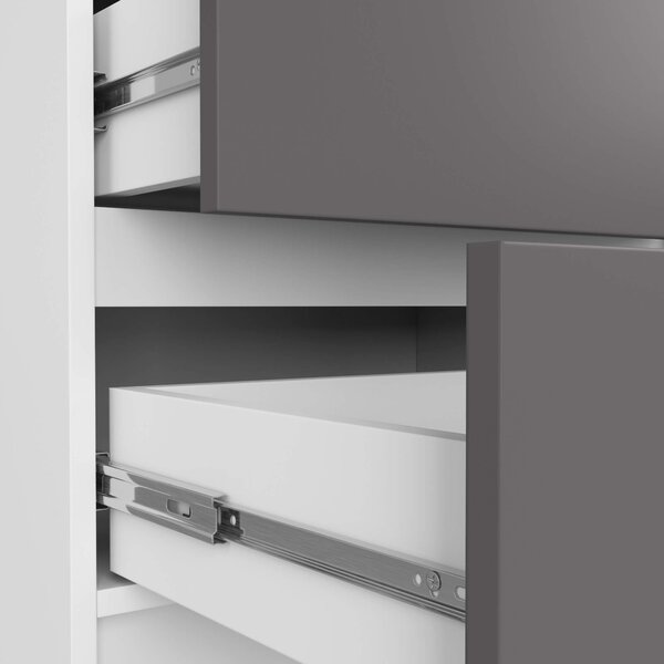 Ak furniture Komoda Kuba 60 cm - 5 zásuviek biela/grafitová
