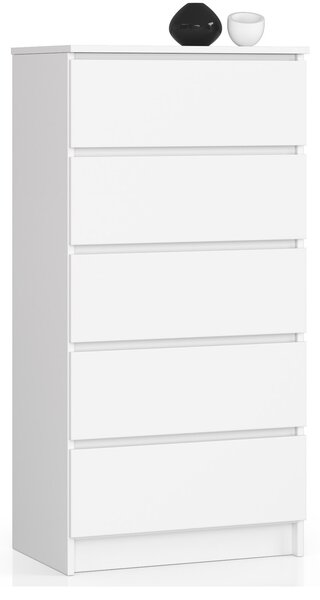 Ak furniture Komoda Kuba 60 cm - 5 zásuviek biela