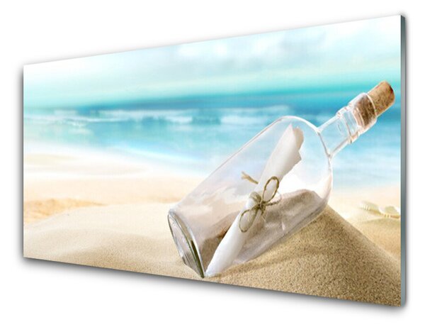 Nástenný panel  Pláž fľaša list umenie 125x50 cm