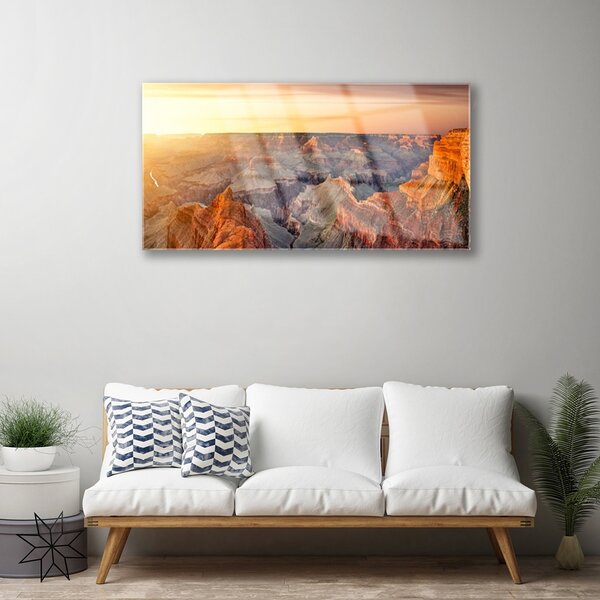 Obraz na skle Hory príroda 100x50 cm 2 Prívesky