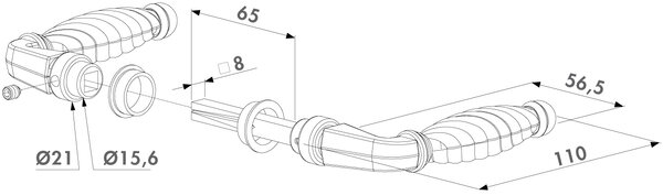 LOCINOX ® LOCINOX® 3006FAD16 Zamaková kľučka, materiál: zamak (čierny), hriadeľ 8x8x65 mm, cena za PÁR
