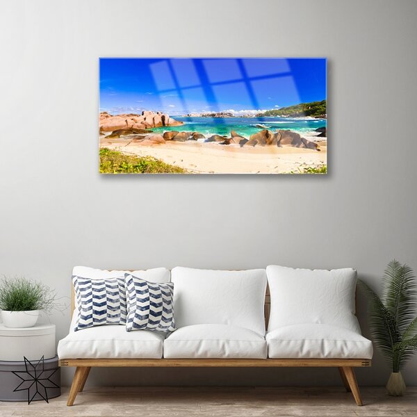 Obraz na skle Pláž more príroda 100x50 cm 2 Prívesky