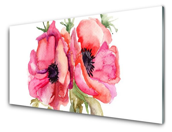 Nástenný panel  Kvety akvarely 125x50 cm