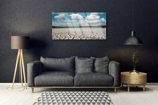 Obraz na skle Vyschnutá rieka príroda 100x50 cm 2 Prívesky