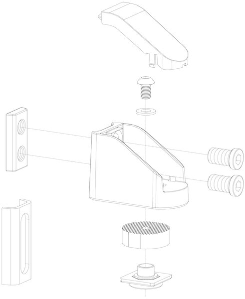 LOCINOX ® LOCINOX® BEARING HINGE bezúdržbový ložiskový osový záves, otvárateľný 90°, nastaviteľný 2D, kryt z nerezovej ocele
