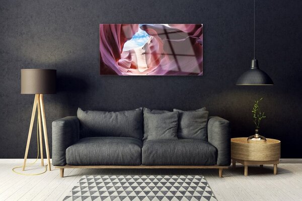 Obraz na skle Skalka rieka koryto umenie 100x50 cm 2 Prívesky
