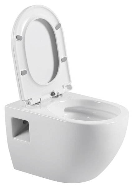 Erga Astrid, závesná WC misa 510x360x360mm, Rimless + toaletné sedadlo s pomalým zatváraním, biela, ERG-V03-ASTRID-RIM-WH
