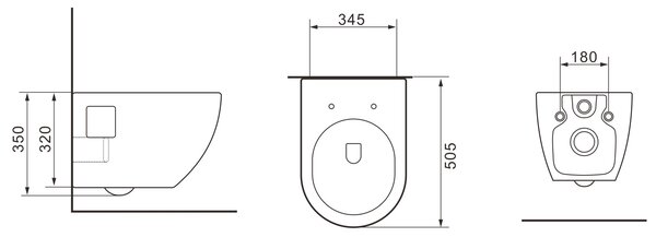 Erga Astrid, závesná WC misa 510x360x360mm, Rimless + toaletné sedadlo s pomalým zatváraním, biela, ERG-V03-ASTRID-RIM-WH