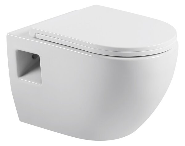 Erga Astrid, závesná WC misa 510x360x360mm, Rimless + toaletné sedadlo s pomalým zatváraním, biela, ERG-V03-ASTRID-RIM-WH