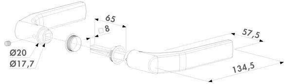 LOCINOX ® LOCINOX® 3006J kľučka, eloxovaný hliník
