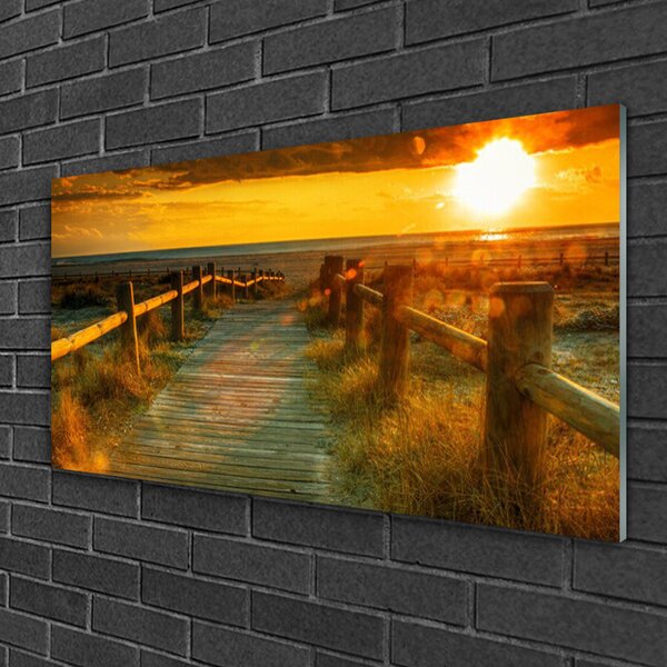 Obraz na skle Západ slnka architektúra 100x50 cm 2 Prívesky