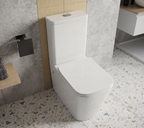 Erga Jotta, WC kombi misa 640x365x820 mm, Rimless + toaletné sedadlo, biela lesklá, ERG-V03-JOTTA-RIM-WH