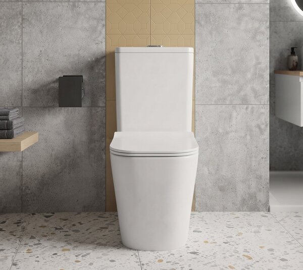 Erga Jotta, WC kombi misa 640x365x820 mm, Rimless + toaletné sedadlo, biela lesklá, ERG-V03-JOTTA-RIM-WH