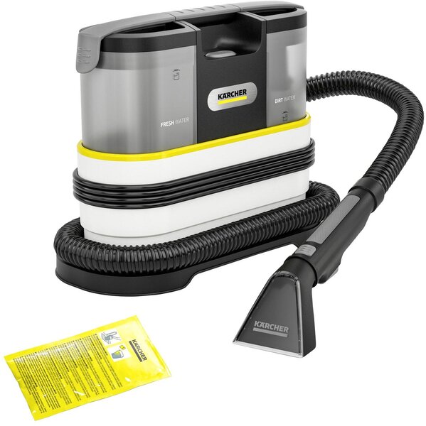 Kärcher SE 2 Spot, Handheld, Koberec, Čalúnenie, 1,5 L, 0,8 L, 450 W, Čierna, Šedá, Biela