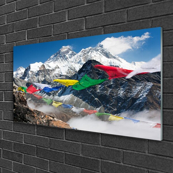 Obraz na skle Hory krajina 100x50 cm 2 Prívesky